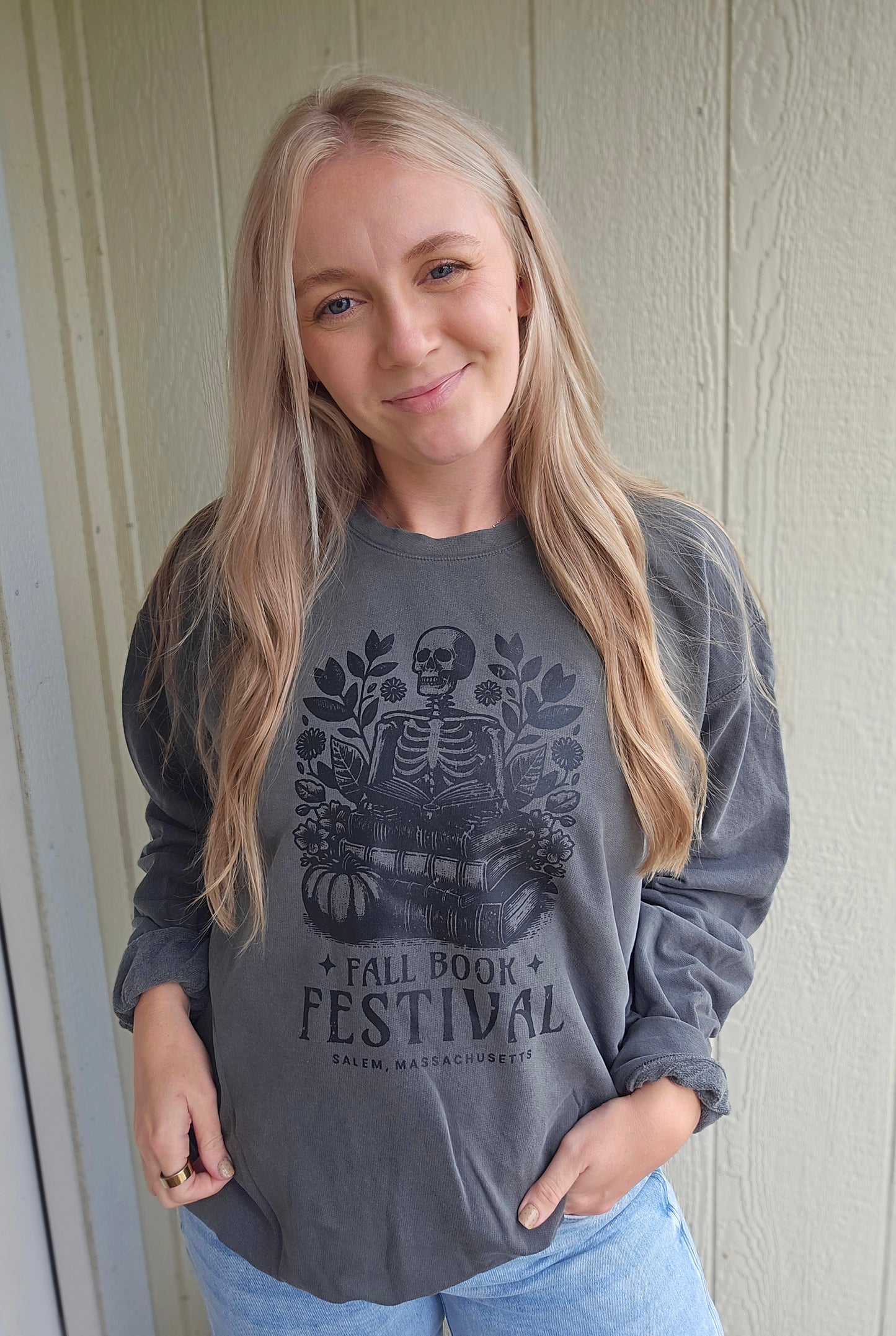FALL FESTIVAL Charcoal Vintage Wash Crewneck Sweatshirt