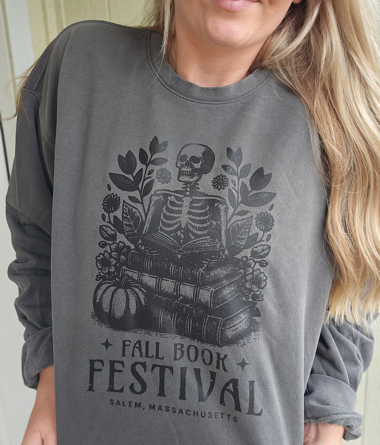 FALL FESTIVAL Charcoal Vintage Wash Crewneck Sweatshirt