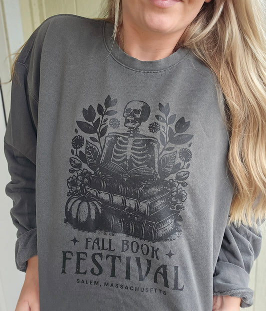 FALL FESTIVAL Charcoal Vintage Wash Crewneck Sweatshirt