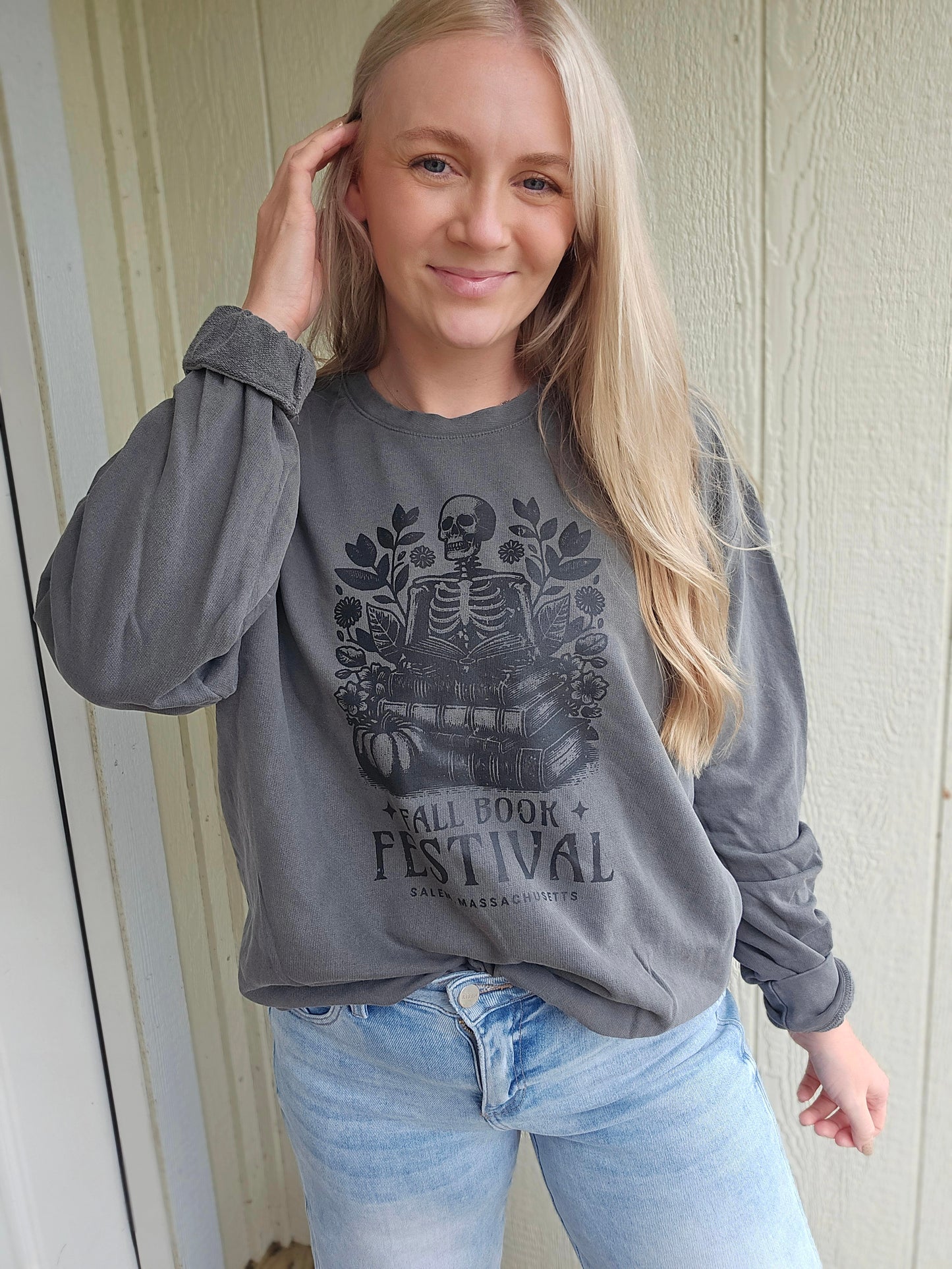 FALL FESTIVAL Charcoal Vintage Wash Crewneck Sweatshirt