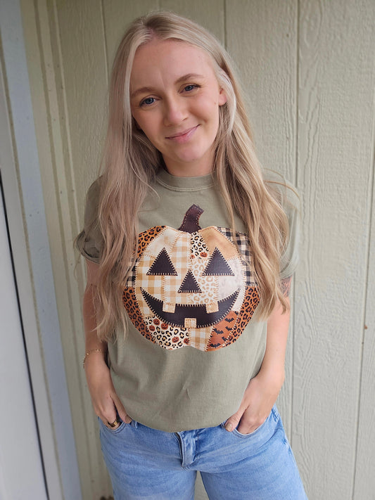 PUMPKIN PATCHWORK Khaki Vintage Wash Tee