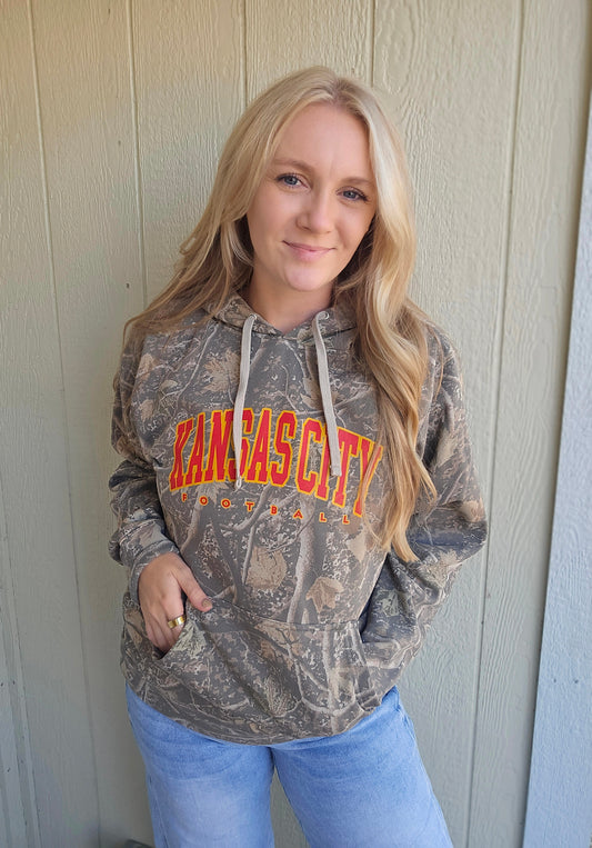 KANSAS CITY FOOTBALL Camo Midweight Hoodie (ADULT)