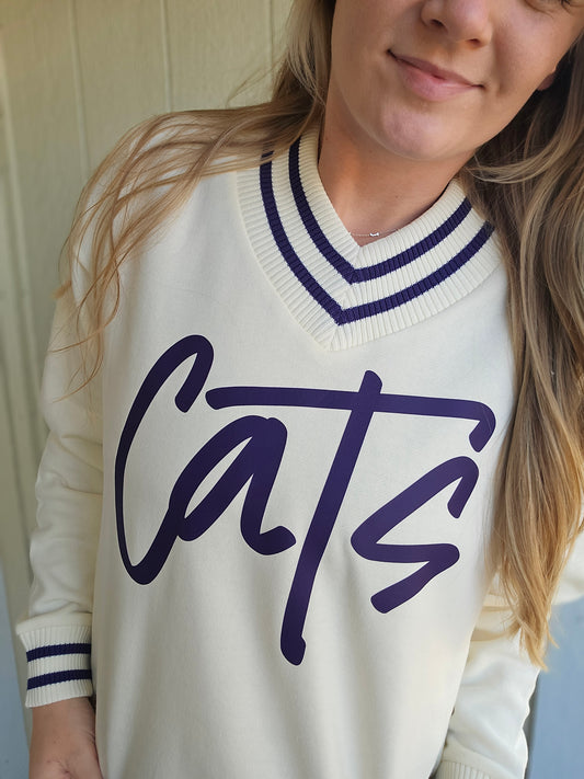 CATS Script Varsity Letterman V-Neck Sweatshirt