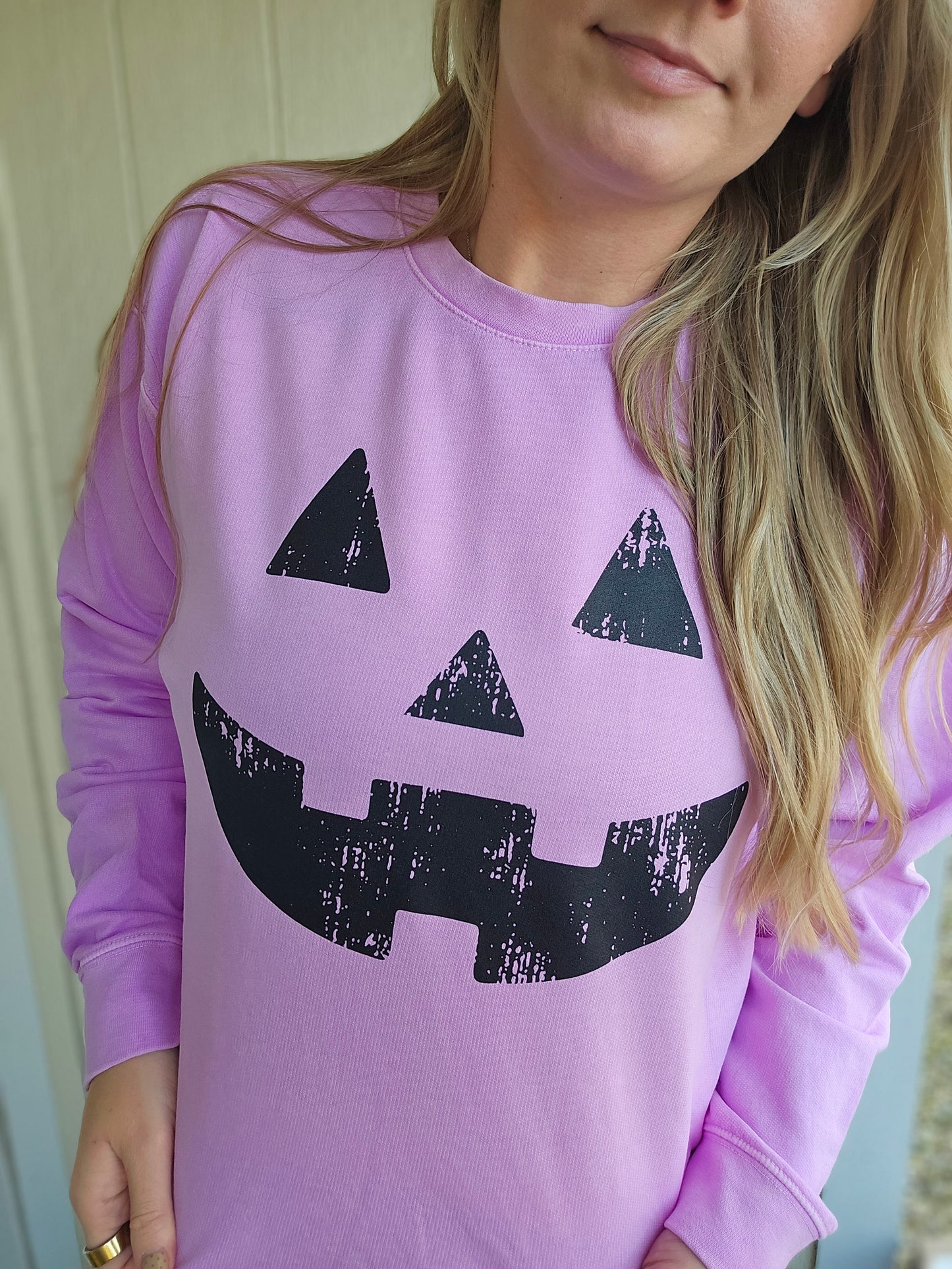 JACK-O-LANTERN Neon Purple Vintage Wash Crewneck