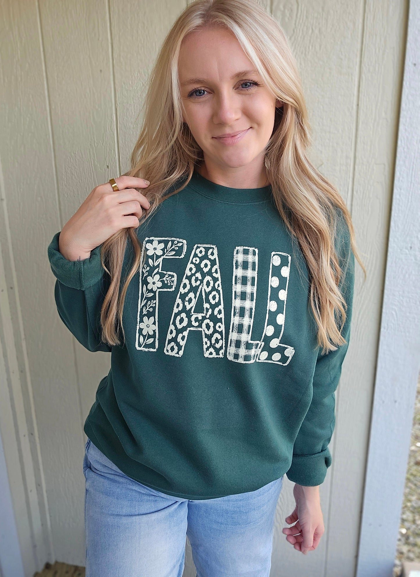 SIMPLE FALL Cypress Green Crewneck Sweatshirt