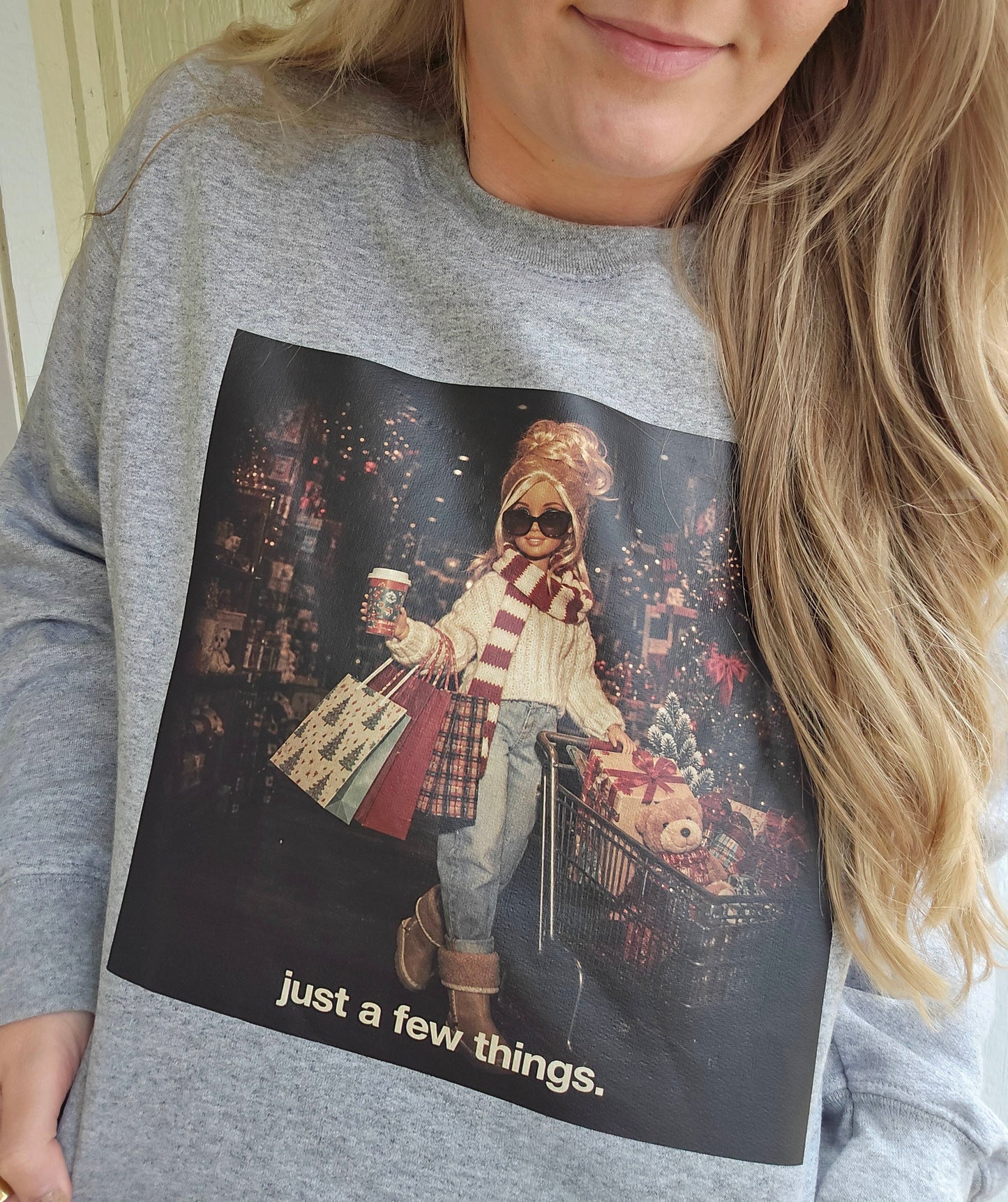 JUST A FEW THINGS Heather Grey Crewneck Sweatshirt