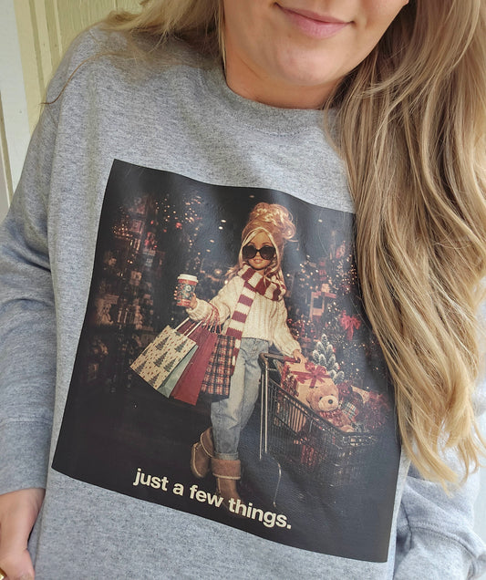 JUST A FEW THINGS Heather Grey Crewneck Sweatshirt