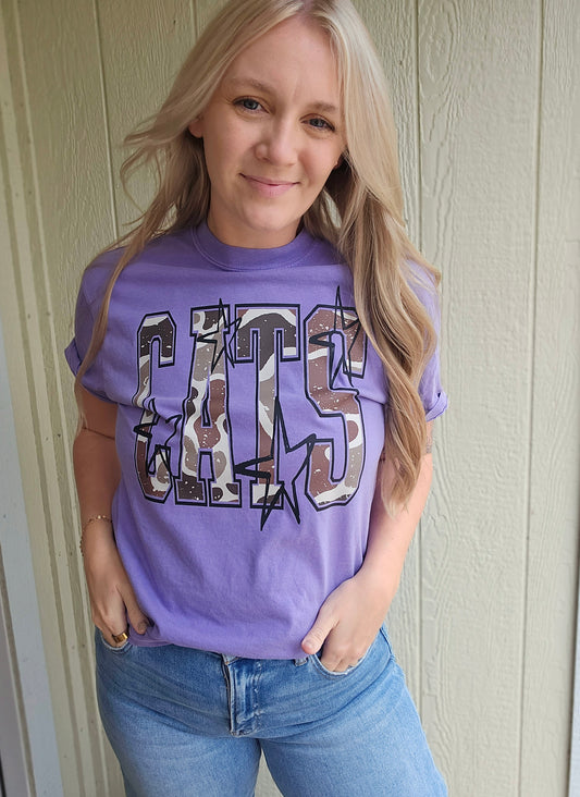 CATS CAMO Violet Vintage Wash Tee