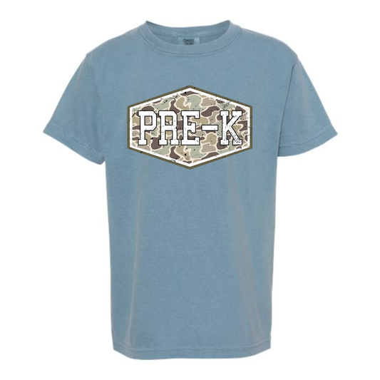 CUSTOM Back-To-School Blue Camo Tee *Pre-Order*