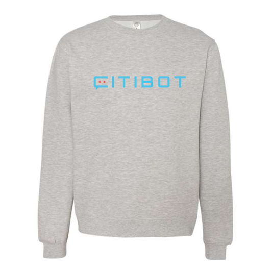 CITIBOT Multi Color Logo Heather Grey Crewneck Sweatshirt