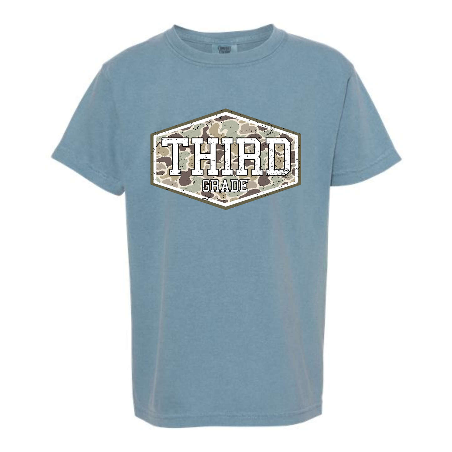 CUSTOM Back-To-School Blue Camo Tee *Pre-Order*