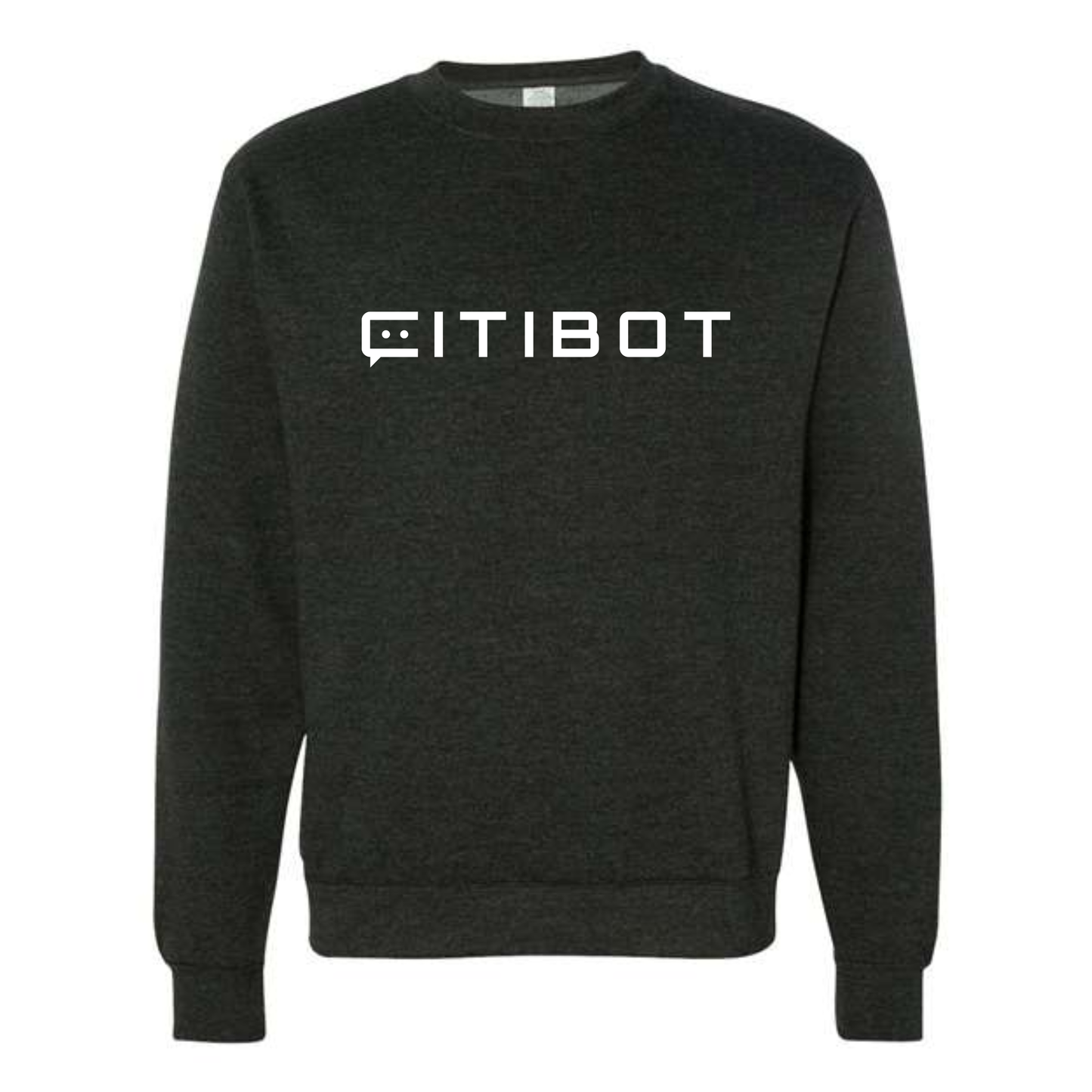 CITIBOT White Logo Heather Charcoal Crewneck Sweatshirt