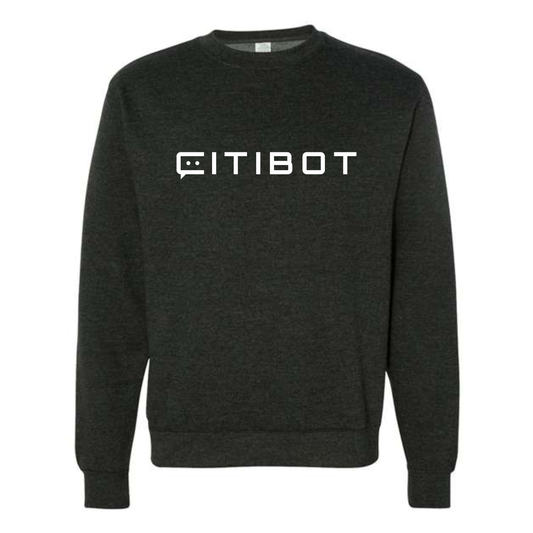 CITIBOT White Logo Heather Charcoal Crewneck Sweatshirt