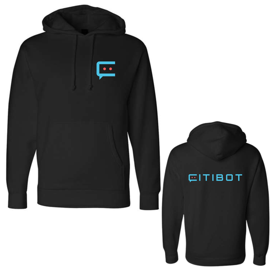 CITIBOT Multi Color Logo Black Hooded Sweatshirt