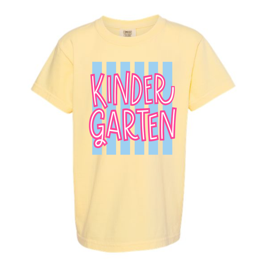 CUSTOM Back-To-School Stripe Butter Yellow Tee *Pre-Order*