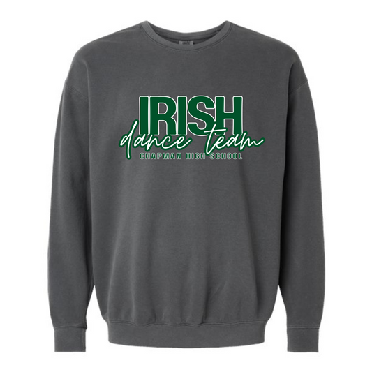 CHS DANCE Block Font Charcoal Vintage Wash Crewneck Sweatshirt
