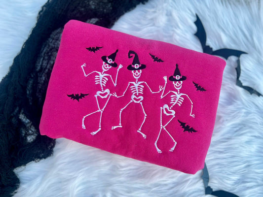 Dancing Skellies Pink Crewneck (*PREORDER*)