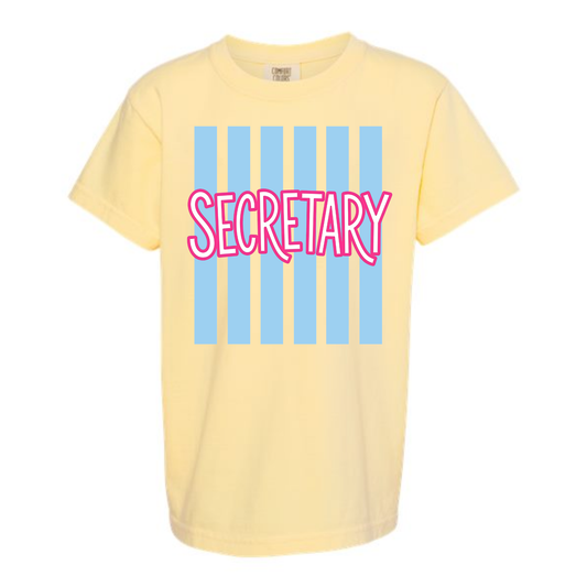CUSTOM Back-To-School Stripe Butter Yellow Tee *Pre-Order*
