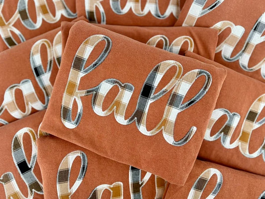 PLAID FALL SCRIPT Rust Tee/Crewneck *Pre-Order*