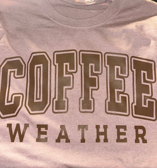 Coffee Weather long sleeve hand dyed tee
