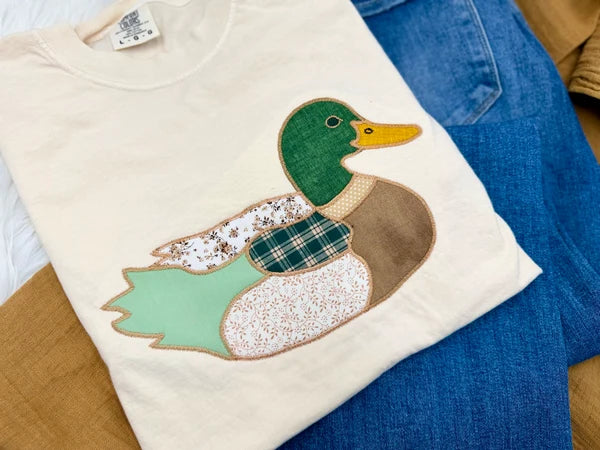 MALLARD APPLIQUE DUCK Ivory Tee/Crewneck *Pre-Order*