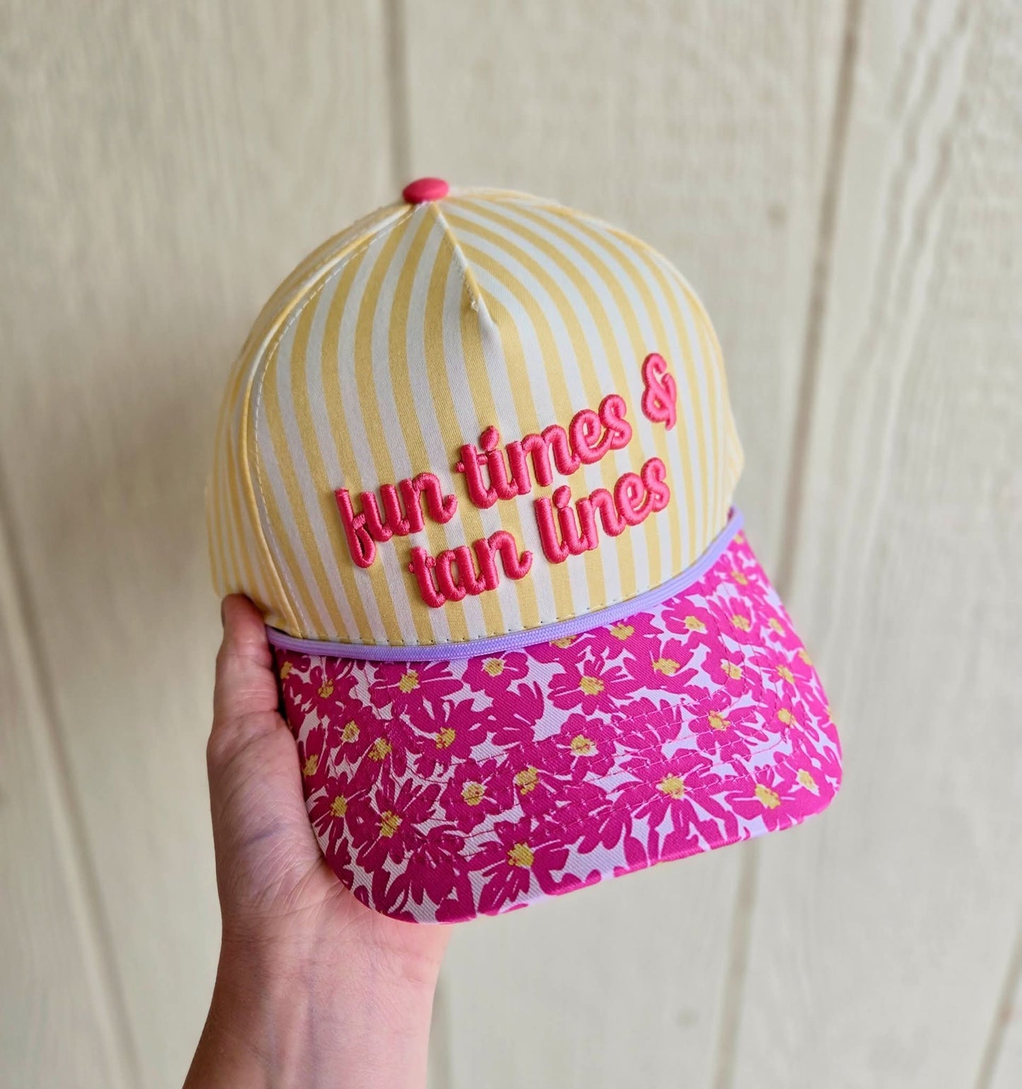 FUN TIMES AND TAN LINES Embroidered Trucker Hat