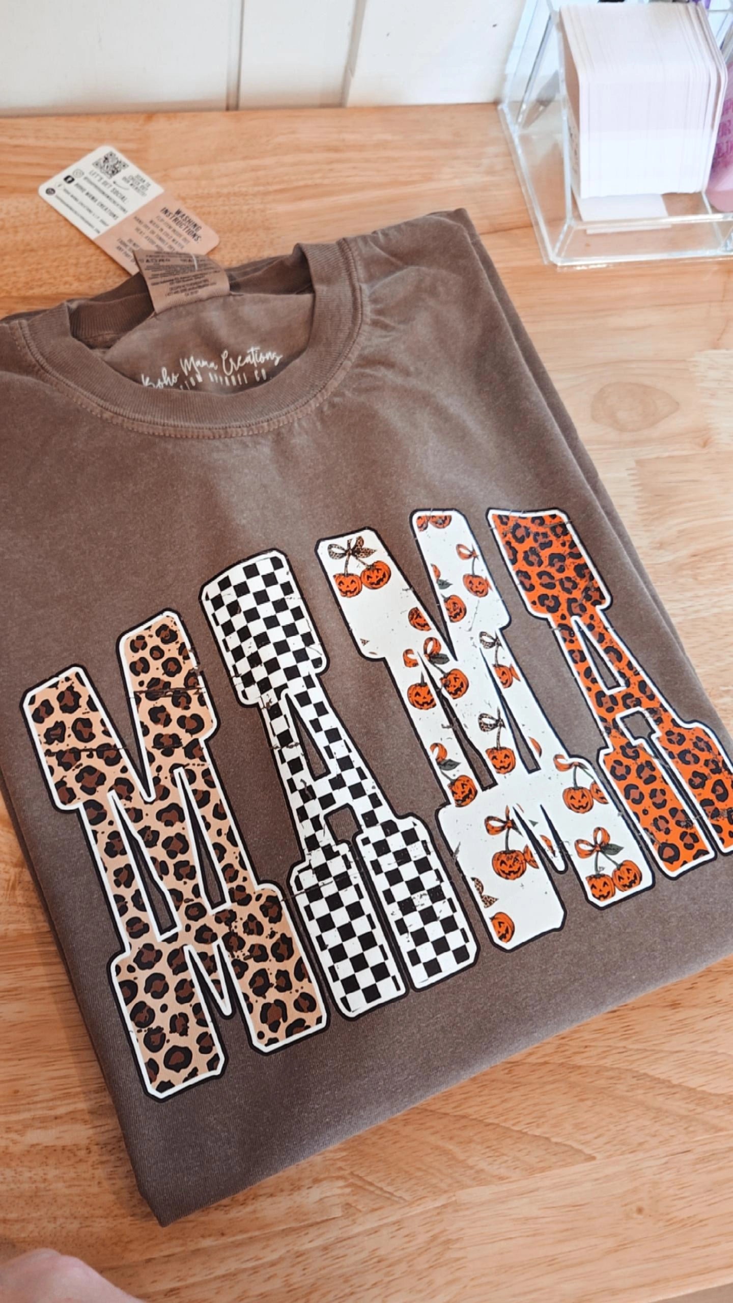 MAMA Multi Fall Espresso Vintage Wash Tee