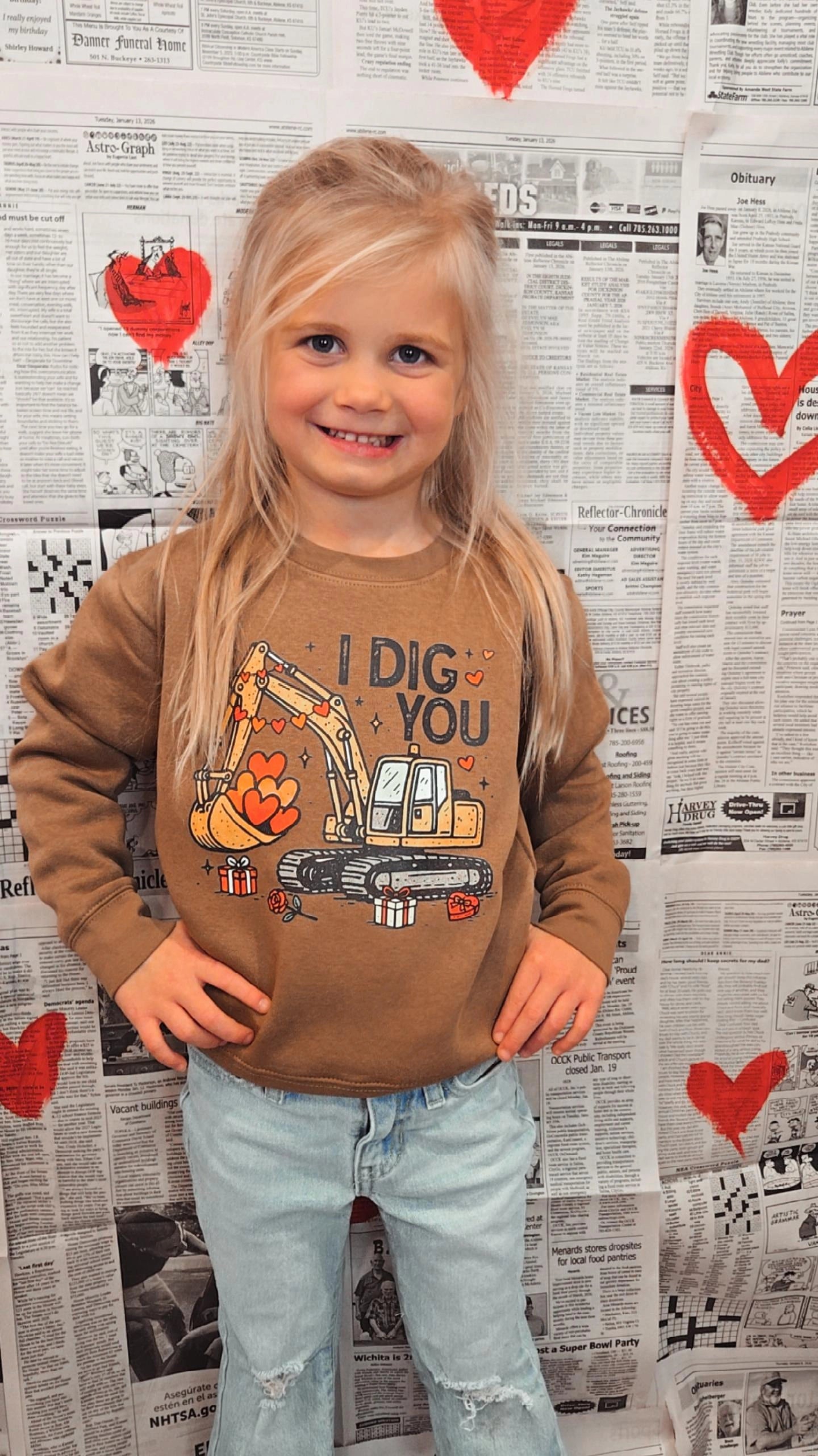 I DIG YOU Brown Crewneck Sweatshirt (TODDLER/YOUTH)