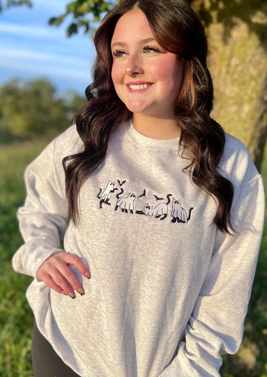 SPOOKY GHOST CATS Tee/Crewneck *Pre-Order*