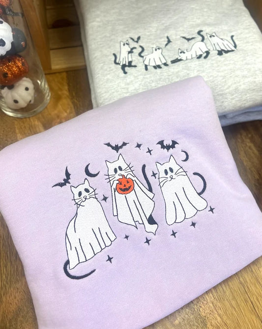 SPOOKY CAT TRIO Lavender Tee/Crewneck *Pre-Order*