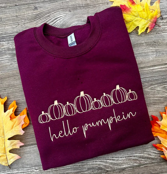 HELLO PUMPKIN Maroon Tee/Crewneck *Pre-Order*
