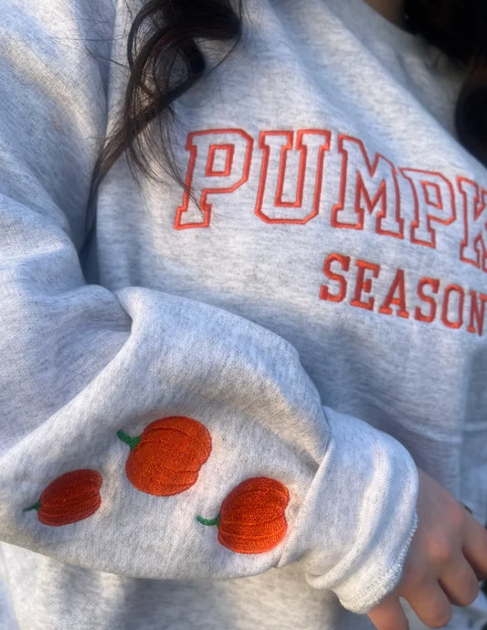 PUMPKIN SEASON Varsity Crewneck w/Sleeve (Pre-Order)