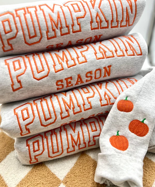 PUMPKIN SEASON Varsity Crewneck w/Sleeve (Pre-Order)
