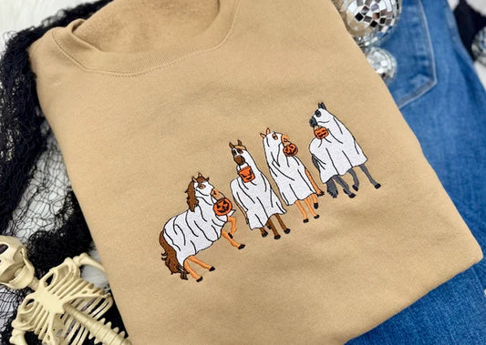 SPOOKY GHOST HORSES Sand Crewneck *Pre-Order*