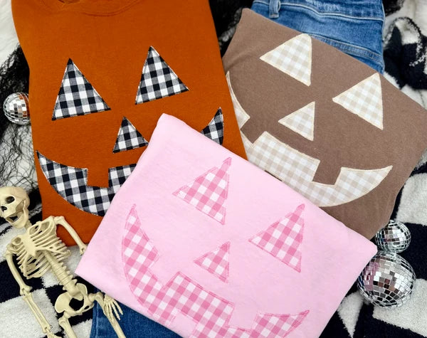 GINGHAM JACK-O-LANTERN Tee/Crewneck *Pre-Order* (MultiColor)