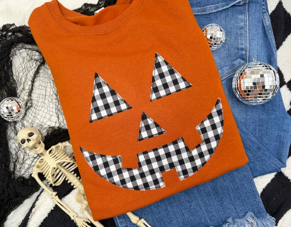 GINGHAM JACK-O-LANTERN Tee/Crewneck *Pre-Order* (MultiColor)