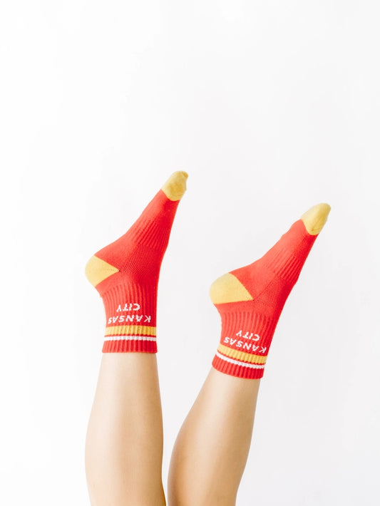 KC Retro Crew Socks - Red/Gold (ADULT)